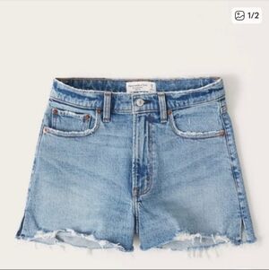Abercrombie Curve Love 90s High Rise Cutoff Shorts - Medium Destroy Wash